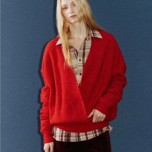 Women's Alpaca Wool Red Sweater